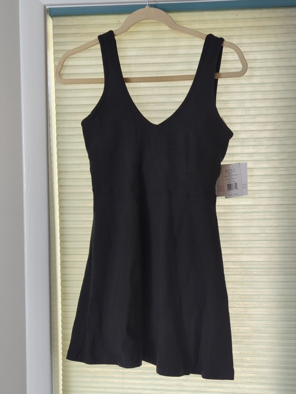 Beyond Yoga Black V-Neck Tank Mini Dress
